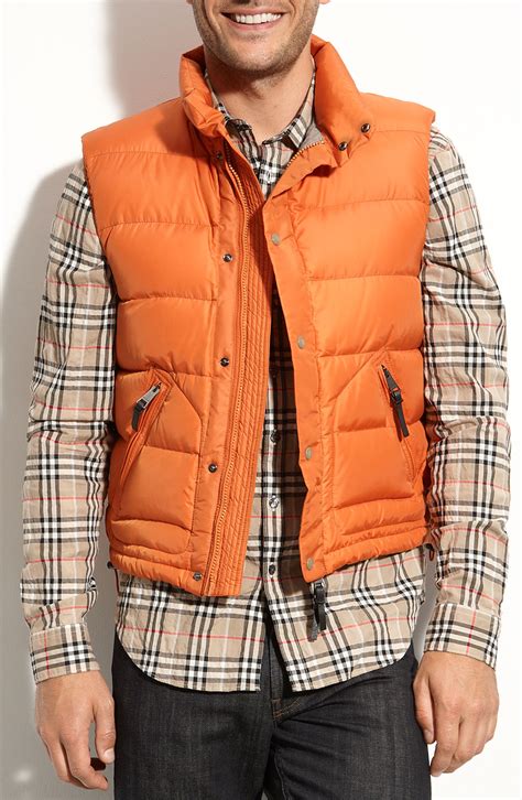 burberry orange vest|burberry down vest.